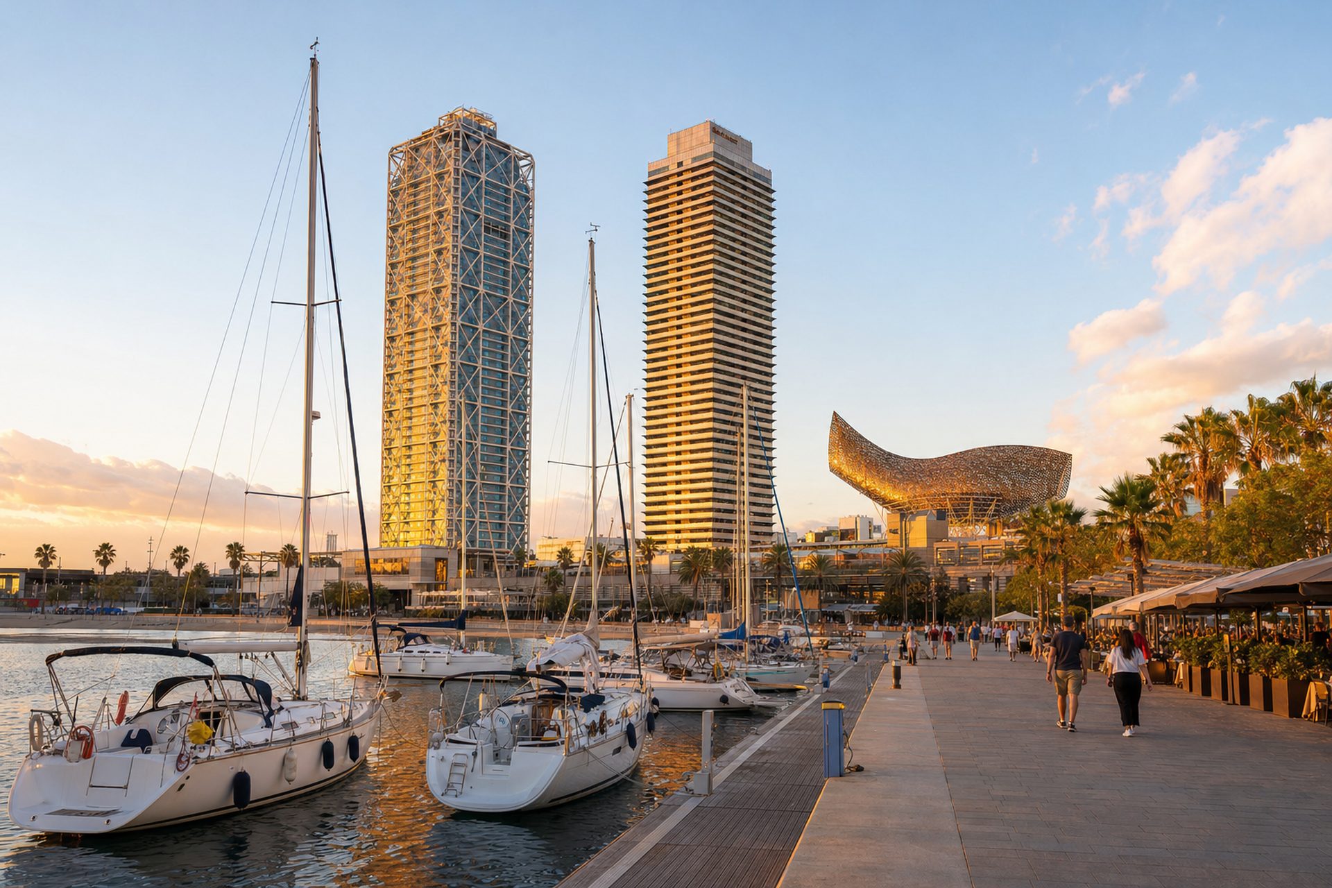 Una tarde en el Port Olímpic entre paseos, terrazas y mar